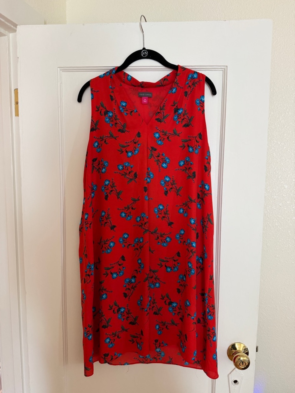 Vince Camuto Red Sleeveless Floral Mini Dress